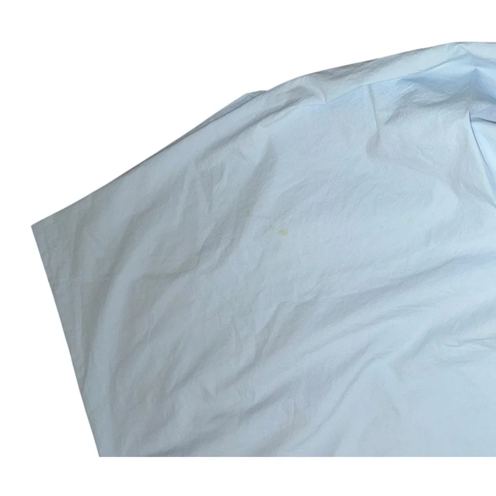 Vintage French Blue Flat Sheet 100% Cotton Baby Light Twin Size Bedding Stains